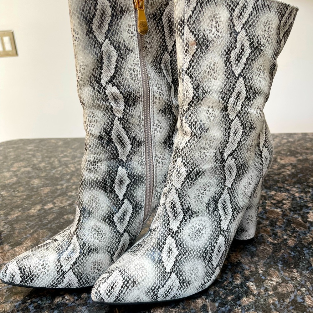 Fashion Nova snake skin boots